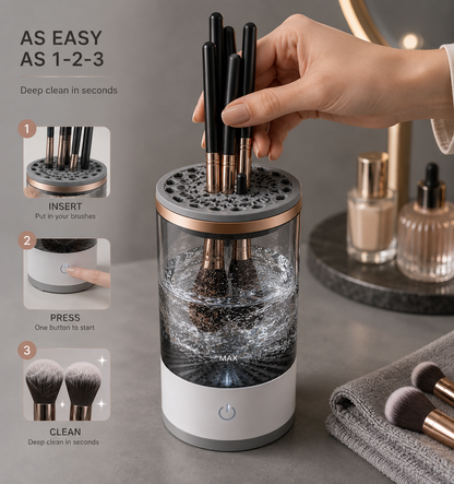 Nerava BrushFlow™ | Electric Makeup Brush Cleaner